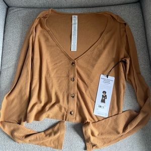 Alo Yoga Ribbed Cropped Whisper Cardigan